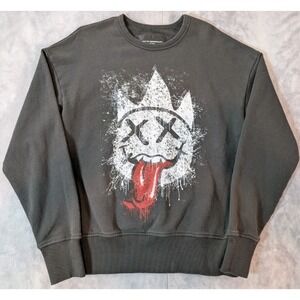 Cult of Individuality Logo Crew Neck Pullover Sweatshirt Black Men's Small